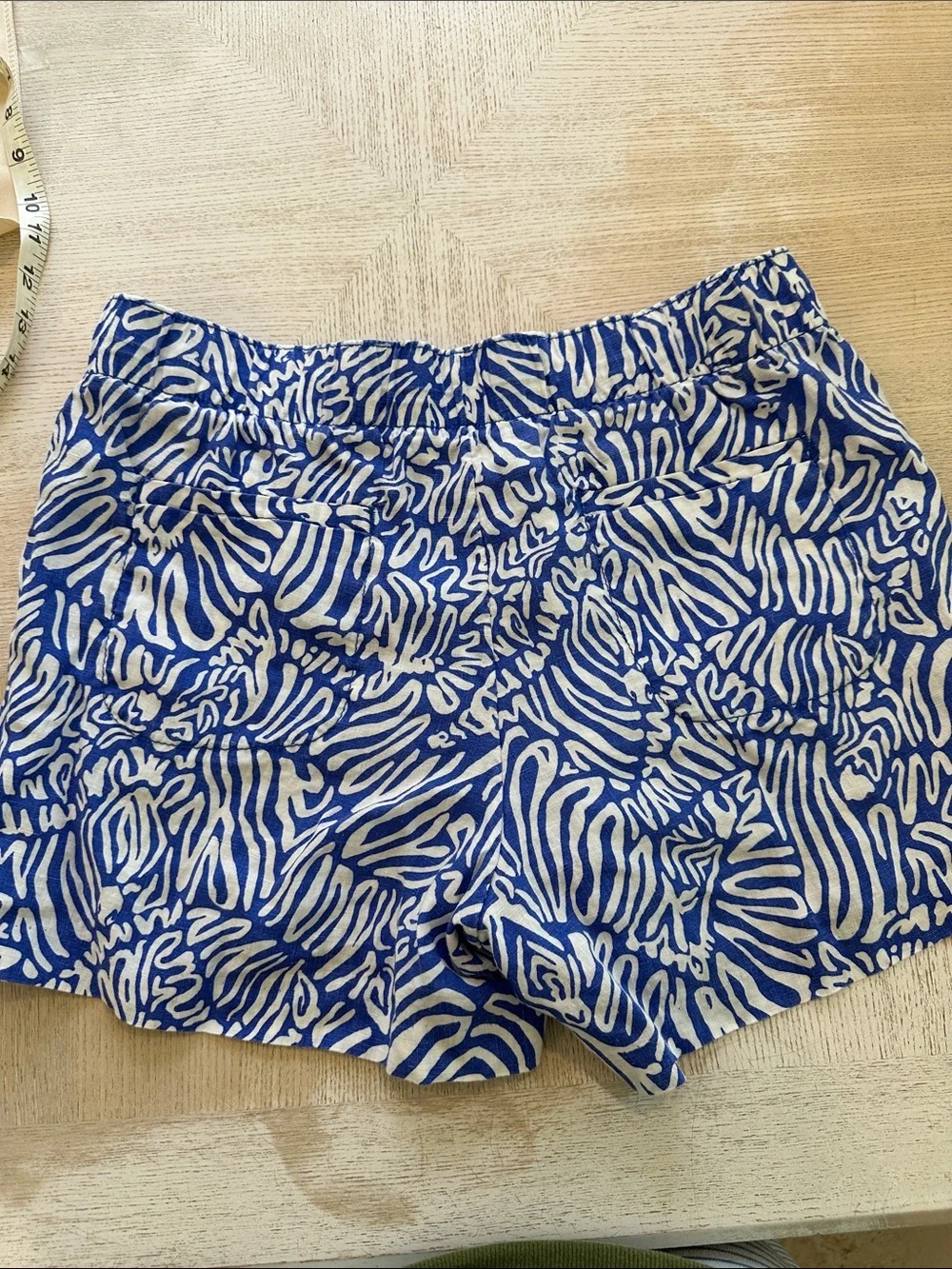 Lilly Pulitzer Blue & White Printed Linen Shorts